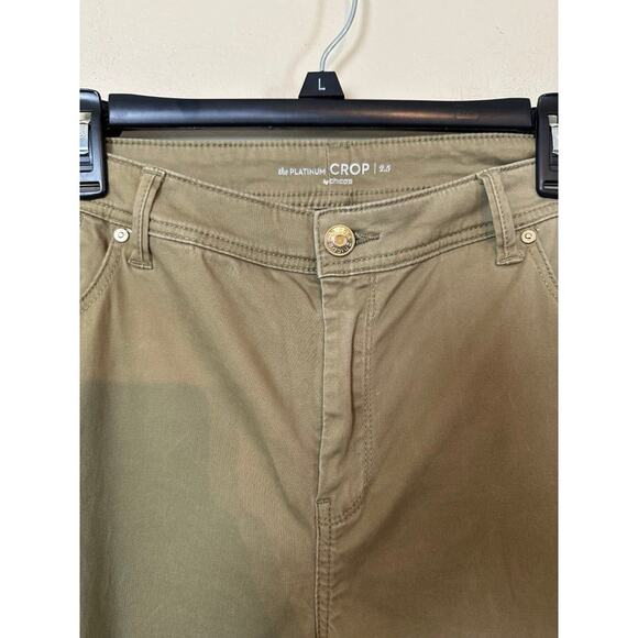 Chico’s The Platinum Crop Pants Plus Size Olive Green Large 14 Capri - Picture 2 of 5